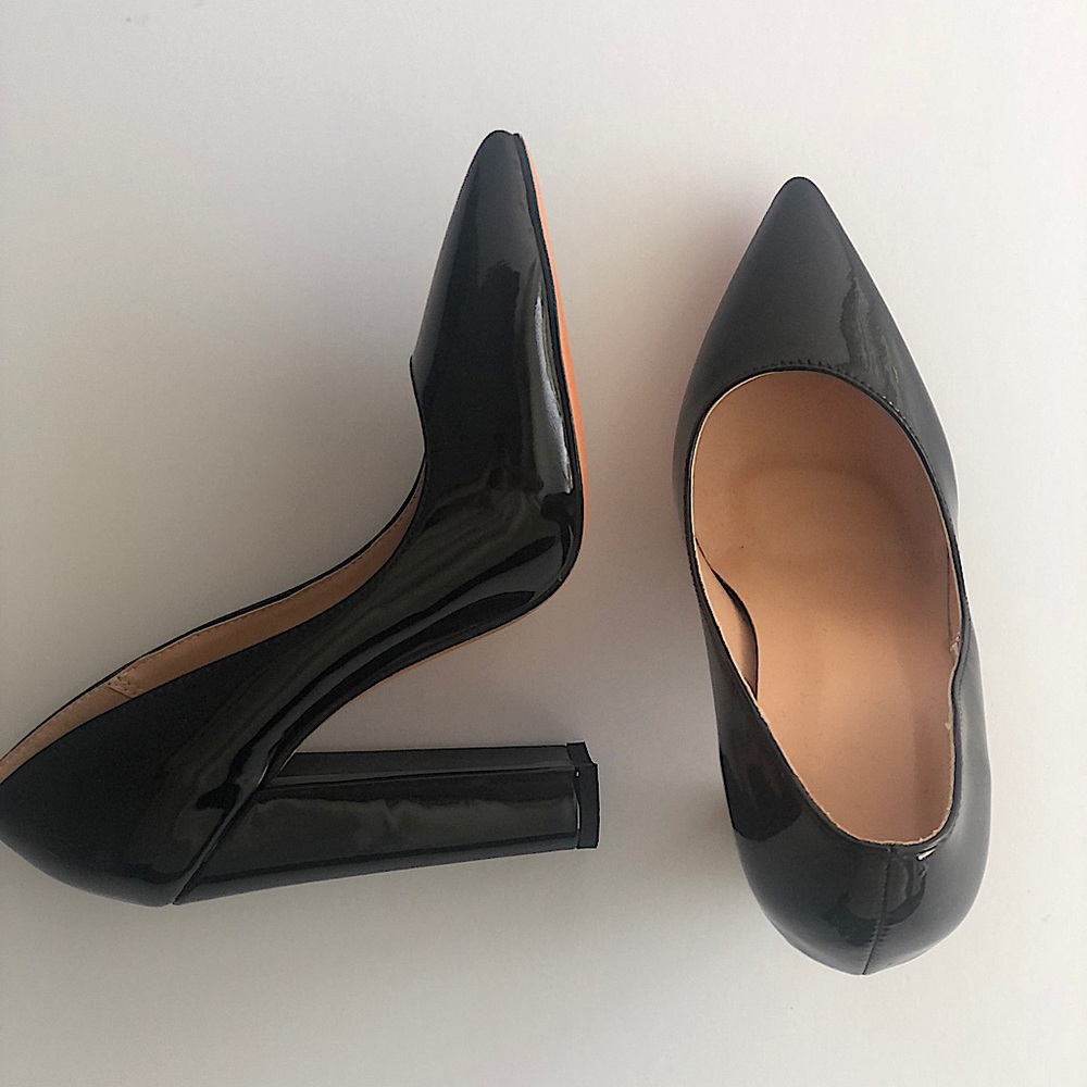 Black block high heels